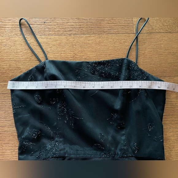 Alex Evenings Black Floral Mesh Overlay A Line Tulle Dress 10 Whimsigoth Formal - Picture 8 of 10